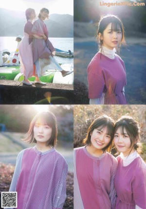 A couple of women standing next to each other on a boat.