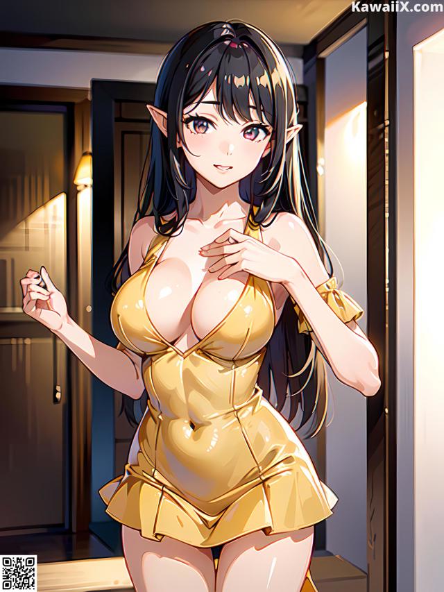 Hentai - 华彩繁花 Set 1 20230602 Part 11 No.b21f96 A woman in a yellow dress is posing for the camera.